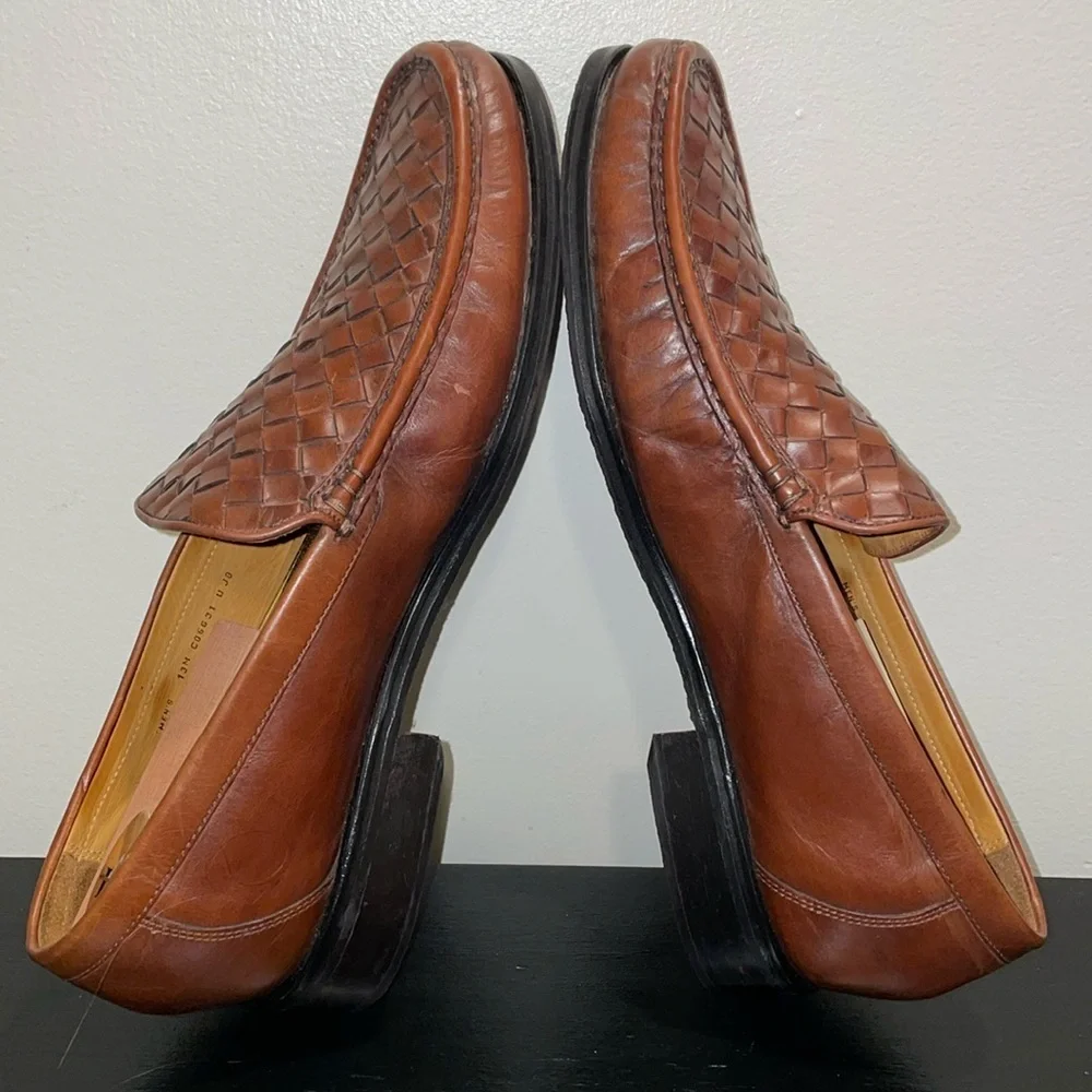 Cole Haan Slip on Dress Shoe with basket weave tongue.  Men's Size 13.‎  Leather